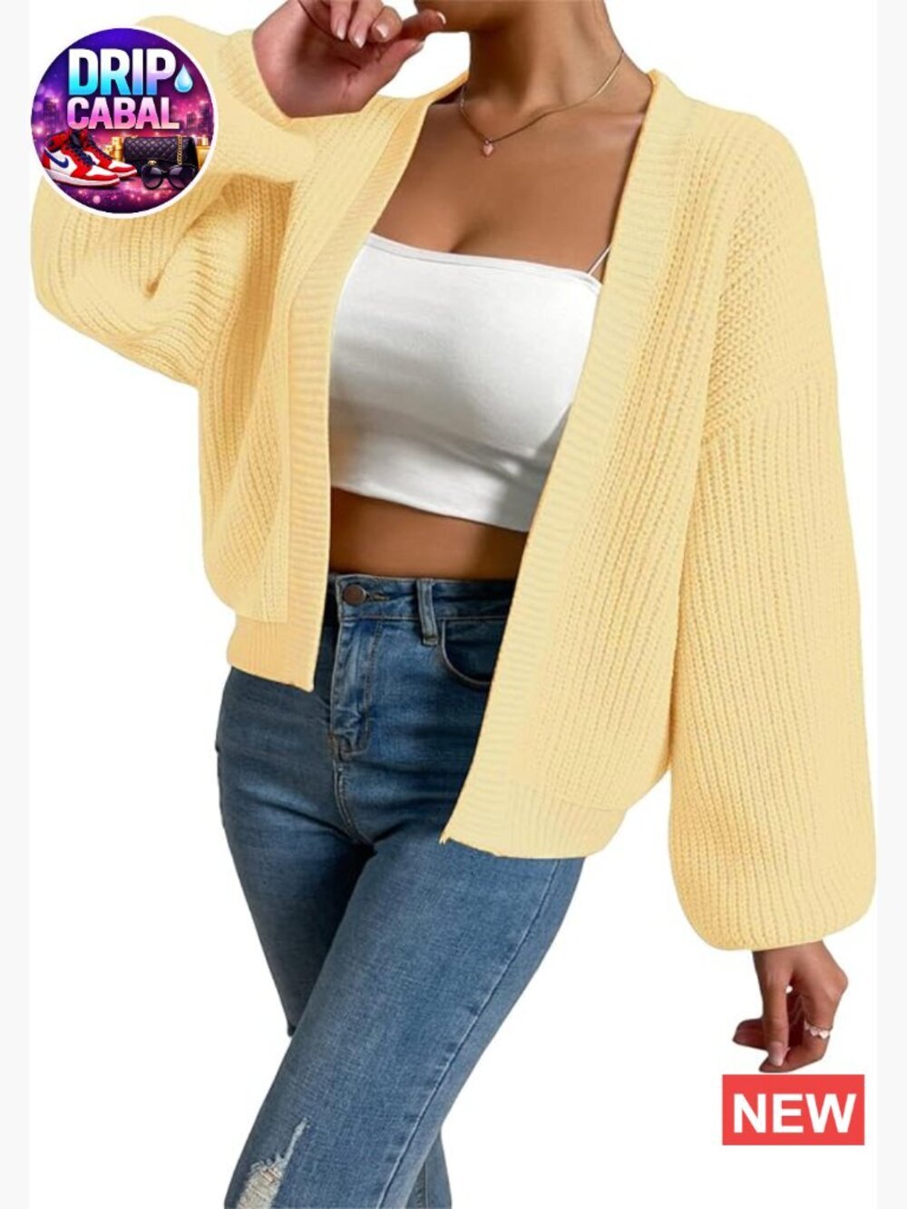 Color Block Open Front Long Sleeve Ribbed Knit Cropped Cardigan